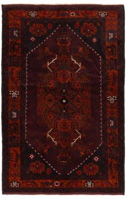 ECARPETGALLERY Hand-knotted Teimani Dark Burgundy Wool Rug - 4'3 x 6'9