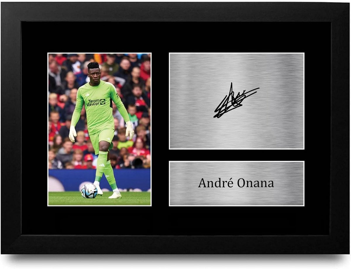 Ingelijste A4 Foto André Onana met Handtekening