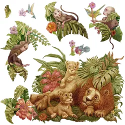 WANDAUFKLEBER 80x122cm - Tropische Safari