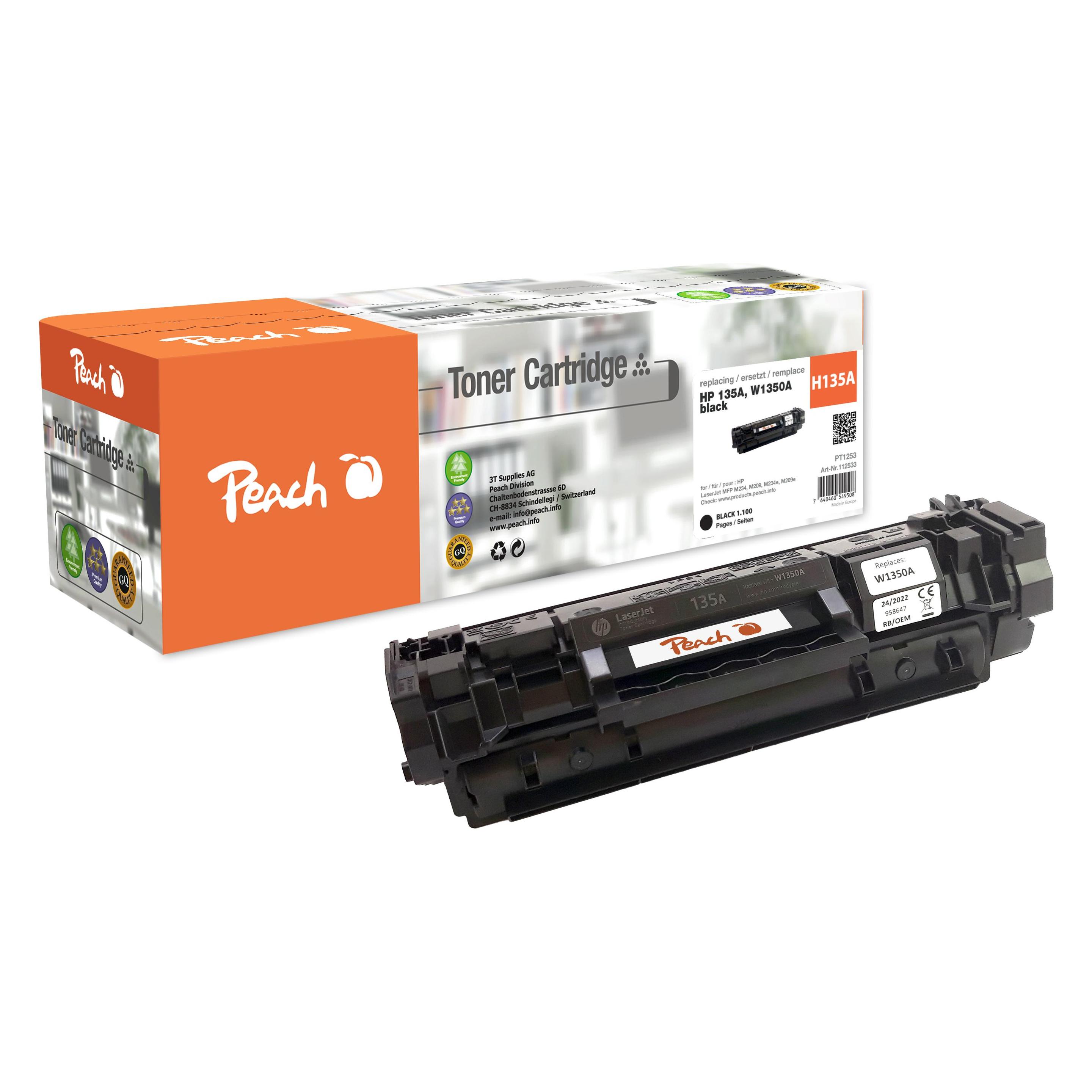 Peach Tonermodul schwarz ersetzt HP No. 135A (BK) (PT1253)
