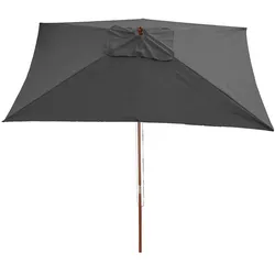 Mendler Sonnenschirm Florida, Gartenschirm Marktschirm, 2x3m Polyester/Holz 6kg ~ anthrazit