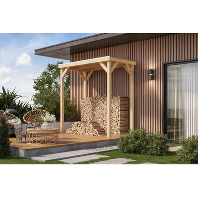 Holzpavillon KARIBU "Quadratus", weiß, neutral, B/H/T: 125cm x 243cm x 231cm, Pavillons, verschiedene Größen