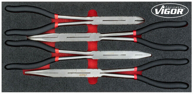 VIGOR Jeu de pinces à double articulation V4995, 4 pièces (V4995)