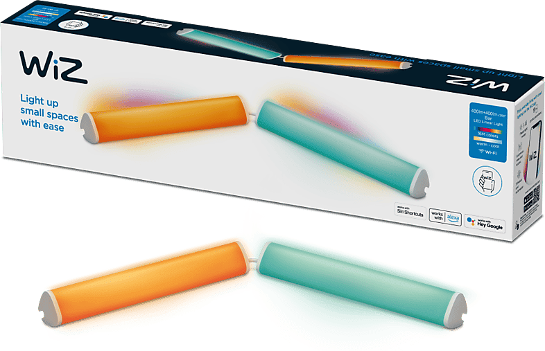 Lámpara inteligente - Wiz Light Bar Dual Pack, WiFi, Compatible con Alexa , Google Home y Tecnología SpaceSense