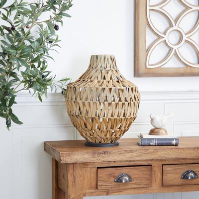 ARCILLA ELEMENTAL Natural Brown Open Weave Seagrass Bohemian Vase Collection