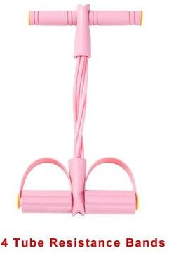 Uplift Essentials Resistance Band Tensioner With Non Slip Handles 4 Tube Pink