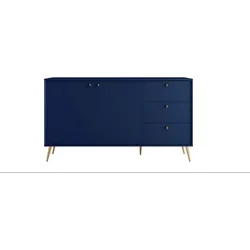 KOMMODE SFERA 156,2/89,2/40,5cm mit 3 Schubladen 2 Türen Blau