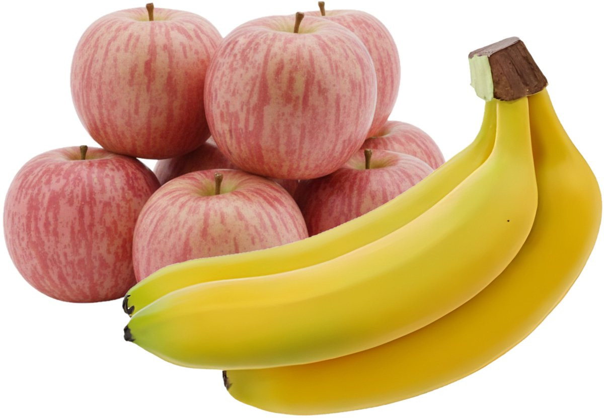Bellatio Design Kunstfruit Decoratieset met Bananen en Appels