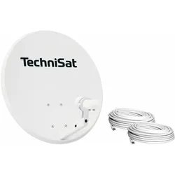 TechniSat TECHNITENNE 60, lichtgrau inkl. Halter, Twin LNB, 2x10m Kabel (Parabolantenne, DVB-S / -S2), SAT Spiegel + SAT Antennen, Grau