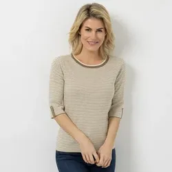 EVA LUTZ Pullover langer 1/2-Arm Rundhalsausschnitt figurbetont