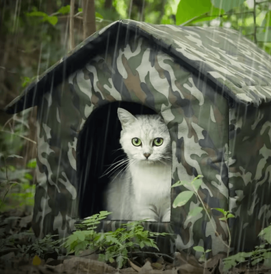 Inspire Curations WeatherShield Collapsible Outdoor Cat House l Size