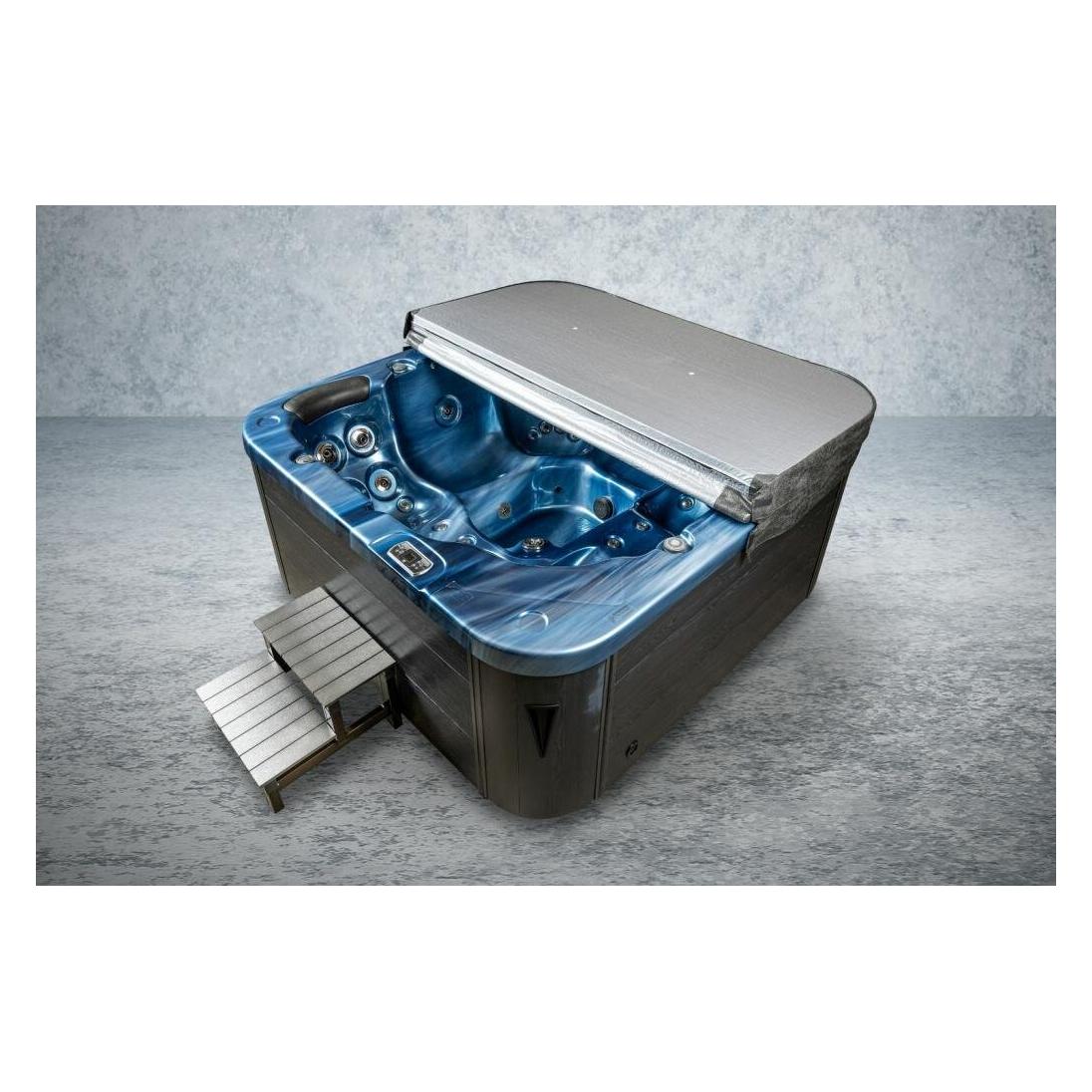 PureHaven Outdoor-Whirlpool 215x215 cm für 5 Personen mit 53 Massagedüsen Heizung Farblicht und Ther (5 Personen) (43781094)