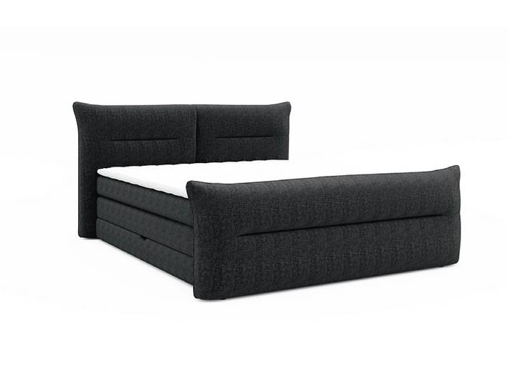 Boxspringbett ELANI anthrazitschwarz 140x200cm halbfest