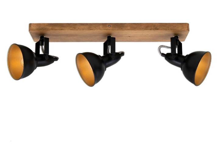 Spotleuchte Deckenlampe Spots schwenkbar 3xE14 25W Schwarz-Gold Briloner