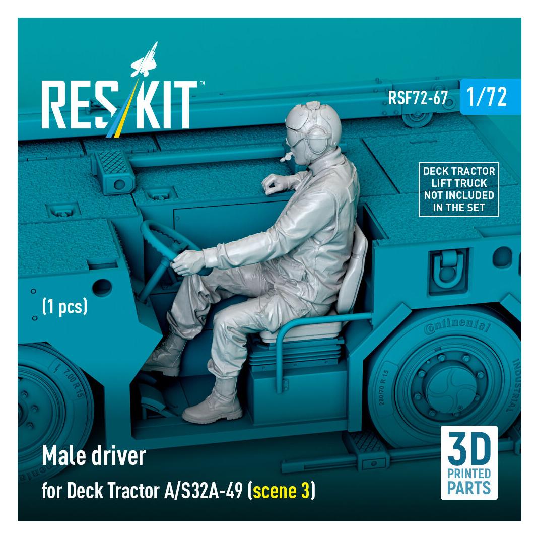 ResKit Male driver for Deck Tractor A/S32A-49 (scene 3) (1 pcs) (3D Printed) (RSF72-0067)