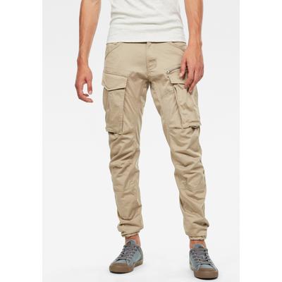 Cargohose G-STAR "Rovic Zip 3D Tapered Pant", Herren, Gr. 33, Länge 34, beige, Web, Obermaterial: 97% Baumwolle, 3% Elasthan, unifarben, normal lang, Hosen Cargohose, Tapered Fit