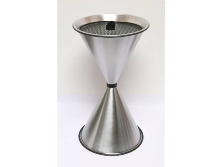 Standaschenbecher Diabola 71x40cm ALU matt SZAGATO Made in Germany Aschenbecher für draußen mit Deckel aus Aluminium