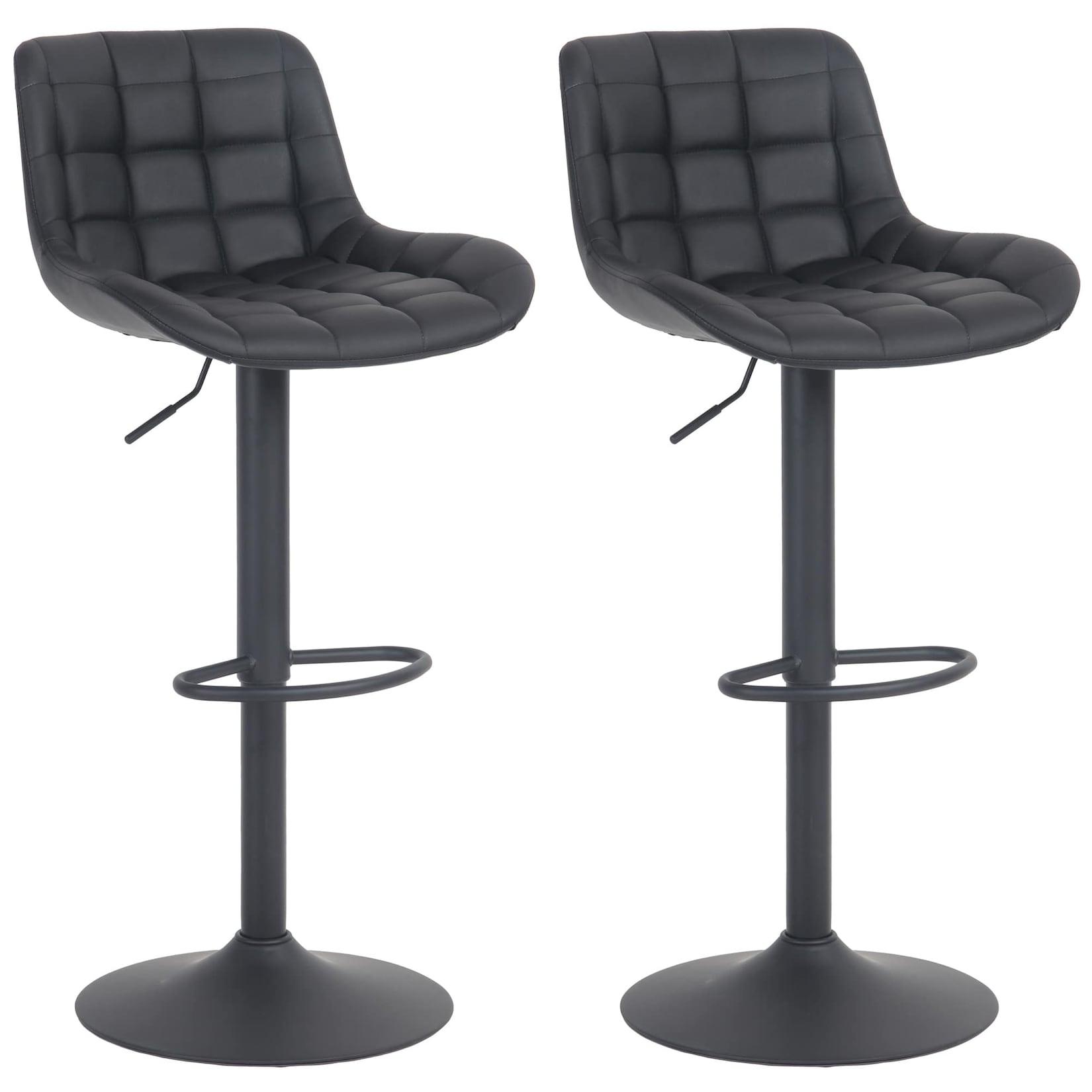 CLP 2er Set Barhocker Tover Kunstleder Farbe: schwarz, Material: Kunstleder