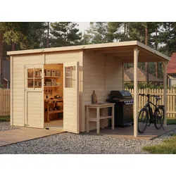 Bertilo Element-Gartenhaus Alster 4 Plus XL natural - 19 mm