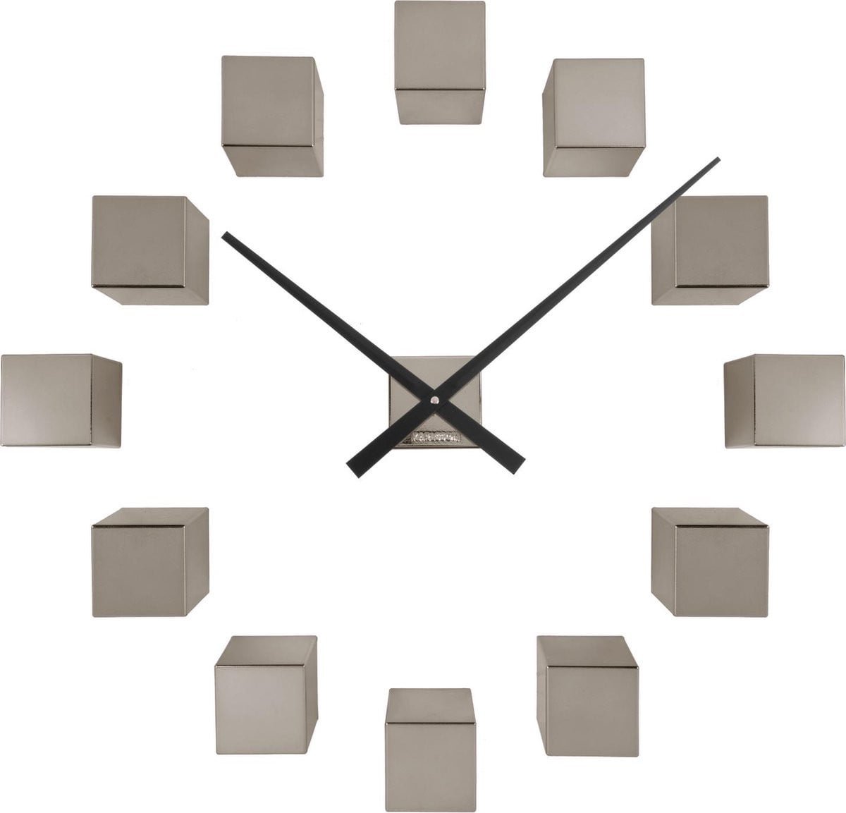 Karlsson Wandklok Diy Cubic Metallic - Grijs - B: 40 cm, D: 5,5 cm, H: 40 cm