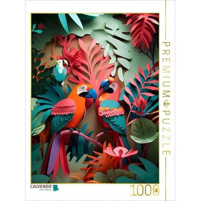 CALVENDO Puzzle Papageien im Dschungel | 1000 Teile Lege-Größe 64x48cm Foto-Puzzle für glückliche Stunden
