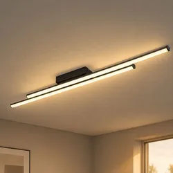 LED Deckenleuchte Leuchte Wohnzimmer bewegliche Elemente Schwarz Metall L 110 cm