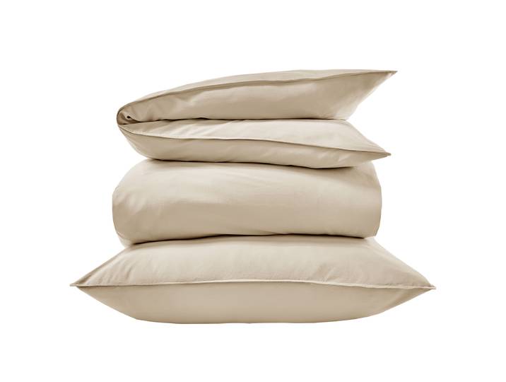 Mako-Satin Bettwäsche NIGHTLIFE DELUXE 140 x 200cm Beige/Beige