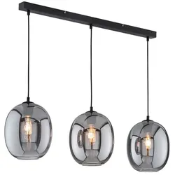 Hängelampe Pendellampe Esstischleuchte 3 flammig Glas Wohnzimmerlampe rauch