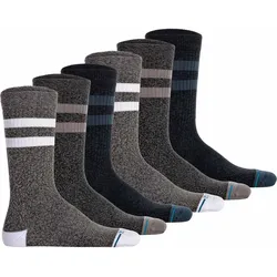 STANCE Unisex Socken 6er Pack - The Joven, Logo, Streifen, Crew Socken Grau/Blau/Grün / 43-47