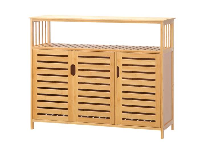 Buffet salon moderne bambou bois naturel 100x35x82 cm