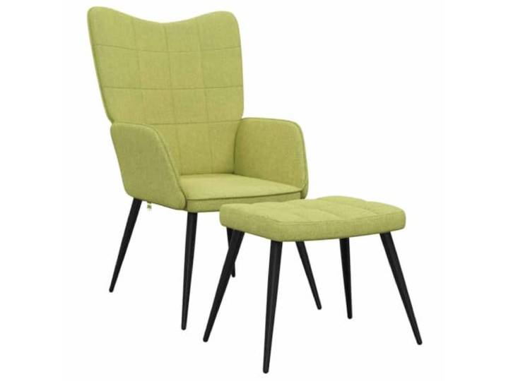 Fußsessel Grün, Gewebe, Stahlrahmen, 110 kg Schwammfüllung, Gitternähte, modernes Design, eleganter Stil, stabile Konstruktion
