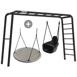 BERG PlayBase Large TL Black inkl. Baby-Schaukel und Nestschaukel