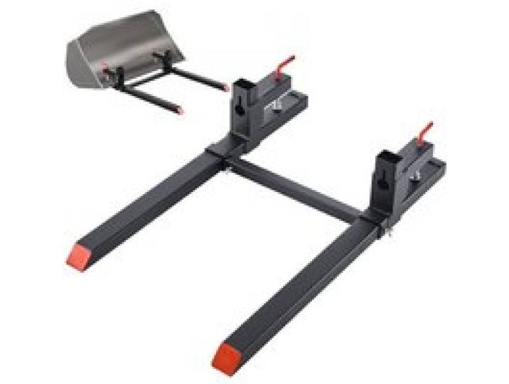 VEVOR Palettengabeln 907 kg, Gabelträger zum Anklemmen, 1090 mm Gesamtlänge, Gabelzinken mit verstellbarer Stabilisatorstange für Traktoranbaugeräte, Ladeschaufel und Kompaktlader, Schwarz