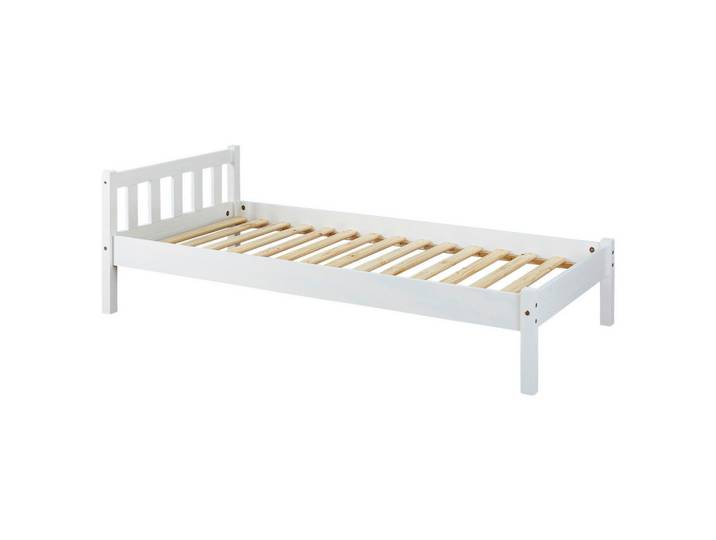 Mid.you Bett, Weiss, Holz, Kiefer, massiv, 90x200 cm, für Elektrolattenrost geeignet, für Rollrost geeignet, für Lattenrost geeignet, Schlafzimmer, Bett, Einzelbetten