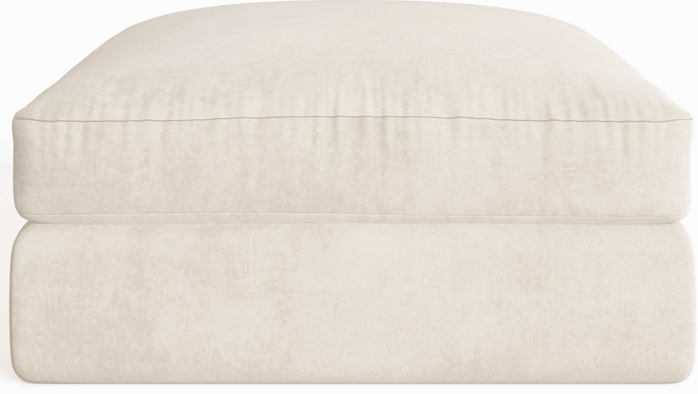 Tribeca Cream Velvet Large Footstool