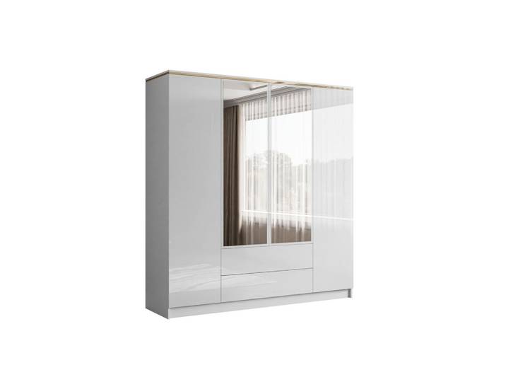 KLEIDERSCHRANK AURORA 4D2SZ mit Schubladen und Griffen