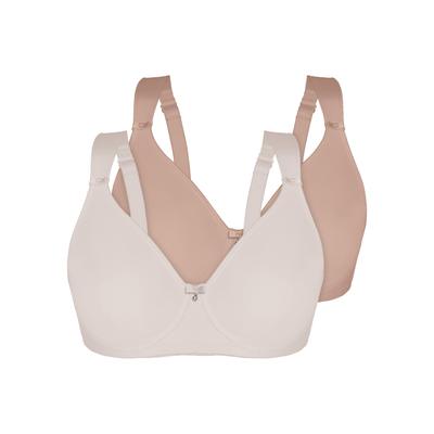 Minimizer-BH SASSA "2er Pack Minimizer Bügel-BH Minimizer", Damen, Gr. 100, Cup B, bunt (ivory, comfort skin), Obermaterial: 85% Polyamid PA. 15% Elasthan EL., BHs Minimizer-BH