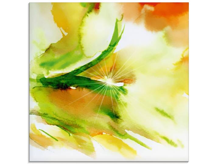 Glasbild ARTLAND Morgenlicht , grün (farbe bild(er): grün), B:20cm H:20cm, Bilder, Glasbild, in verschiedenen Grössen