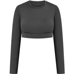 SMILODOX Crop Longsleeve Tisha, Größe XS in Grau Grau