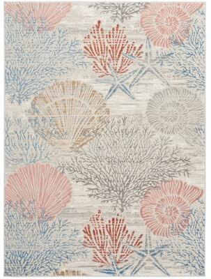 Nourison Pompeii Coastal Beach Shells and Coral Area Rug