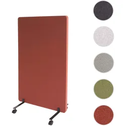 Akustik-Trennwand HWC-G77, Büro-Sichtschutz Raumteiler Pinnwand, doppelwandig rollbar Stoff/Textil ~ 127x80cm braun