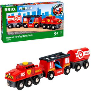 BRIO World 33844 Feuerwehr-Löschzug, aus Holz, mit Leiter und ausziehbarem Schlauch