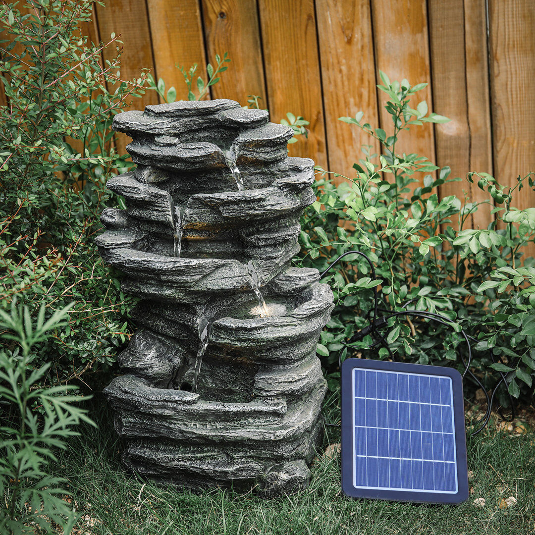 Natur Pur Fountain with Lights Gray 46cm H X 27cm W X 23cm D
