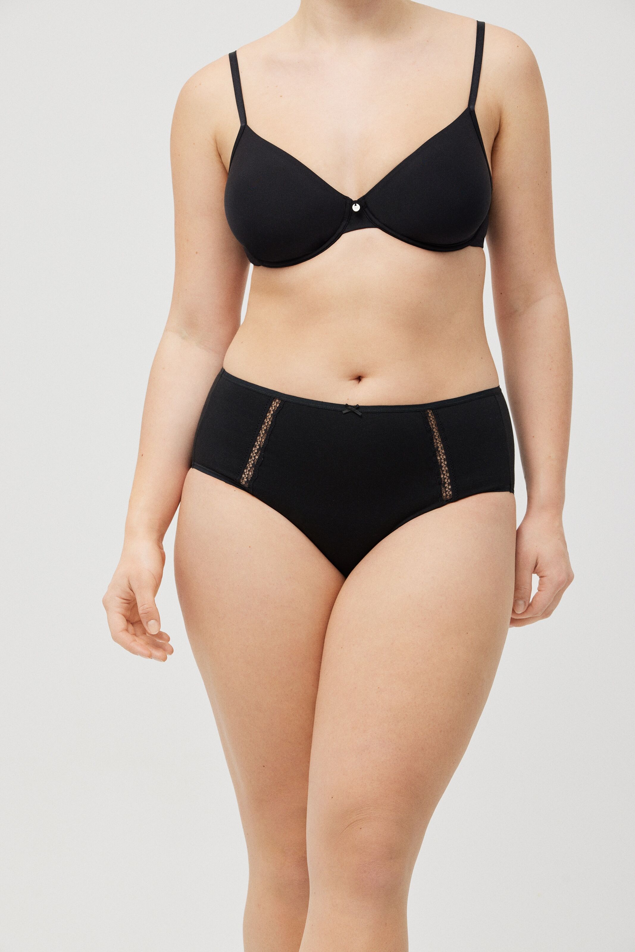 Taillenslip YSABEL MORA, Damen, Gr. XXL, schwarz, Obermaterial: 90% Baumwolle, 10% Elasthan, körpernah, Unterhosen Taillenslip, Spitze, elastisch, weich, formend, Baumwollmix schwarz XXL