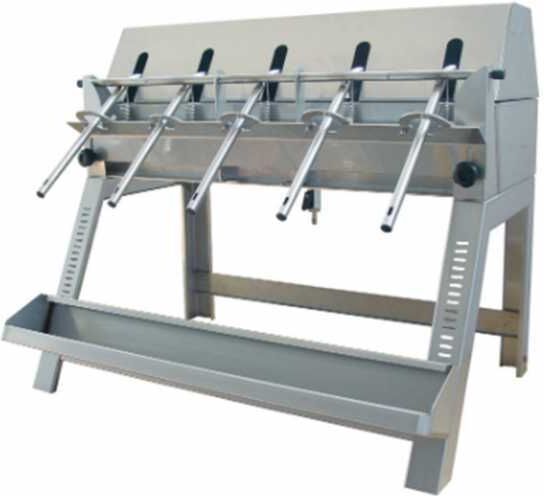 Enotecnica Pillan 5B INOX - Remplisseuse manuelle à 5 becs avec réservoir, becs et structure en acier inoxydable