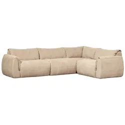 Ecksofa Baggy aus Chenille-Stoff, modernes Design, rechts, Sand, gemütlich und kombinierbar