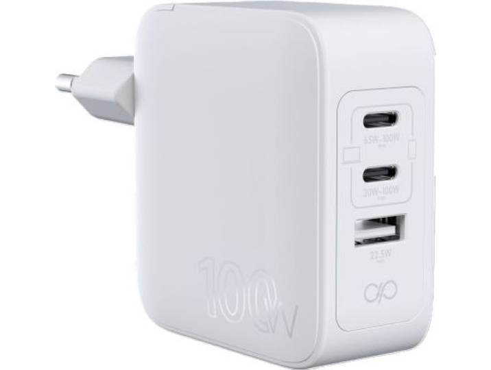 Force Power - Chargeur 100w Usb-A + 2 Usb-C Gan Blanc