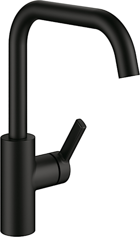 KWC Küchenarmatur LUNA E6 in SCHWARZ MATT mit seitlichem Bedienhebel / Einhebelmischer
