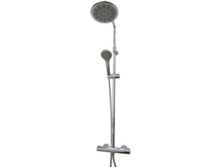 Duschsystem ADOB Wellness , grau (silberfarben), T:52cm, Kunststoff, Messing, Brausegarnituren, Duschsystem, höhenverstellbar