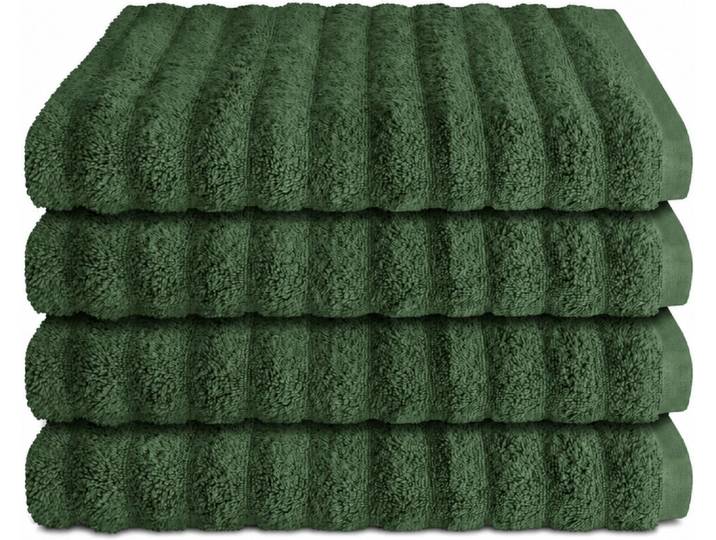 Handtücher SCHIESSER Neapel aus 100% Baumwolle mit eleganter Hoch-Tief-Optik , grün (dunkelgrau), B:50cm L:100cm, Frottier, Baumwolle, Handtücher, Handtücher, OEKO-TEX MADE IN GREEN